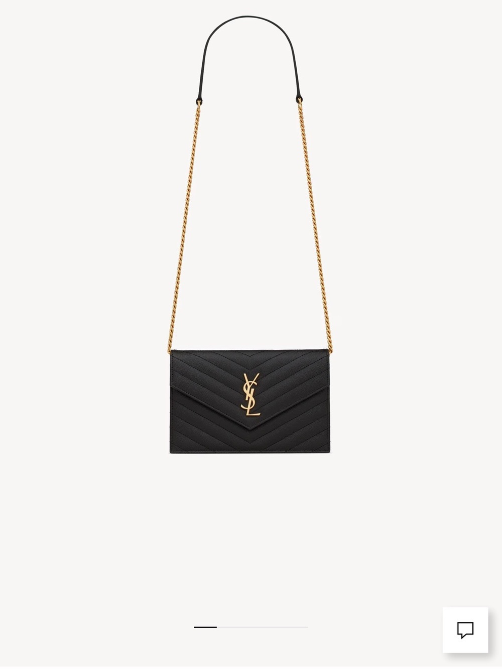 Saint Laurent Black Chevron YSL Logo Wristlet with Gold Hardware - Picture 4 of 6